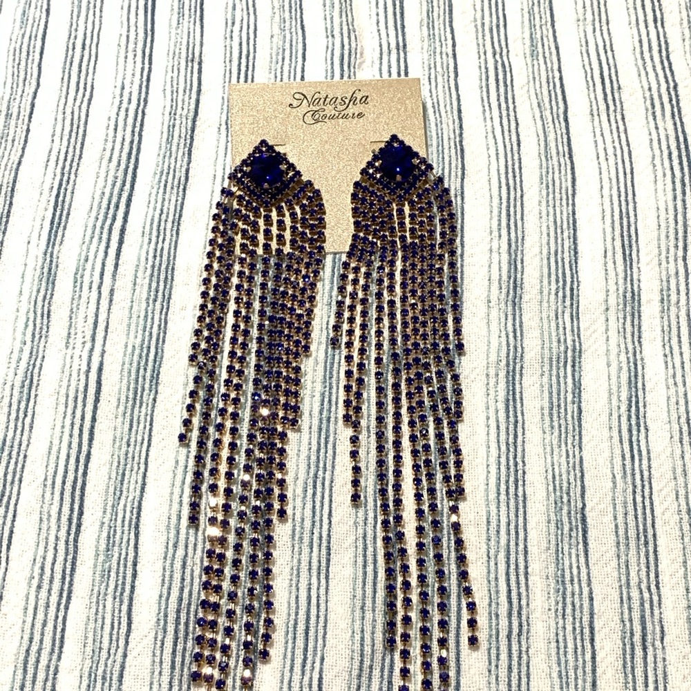 Natasha Couture Show Stopper Earrings Deep Blue